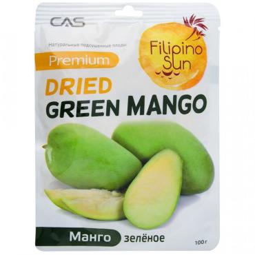 Плоды зеленого манго сушеные, Filipino Sun, 100 гр., флоу-пак