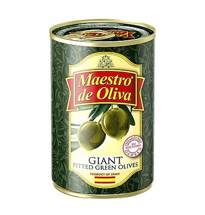 Оливки Maestro de Oliva гигантские без косточки 420 гр., ж/б