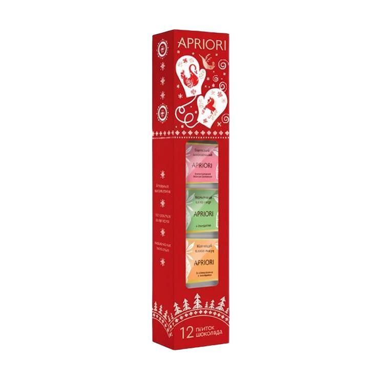 Конфеты APRIORI ассорти темного и молочного шоколада с цукатами и орехами 60 гр., картон