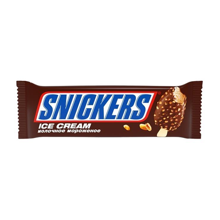 Мороженое эскимо Snickers 65 гр., флоу-пак