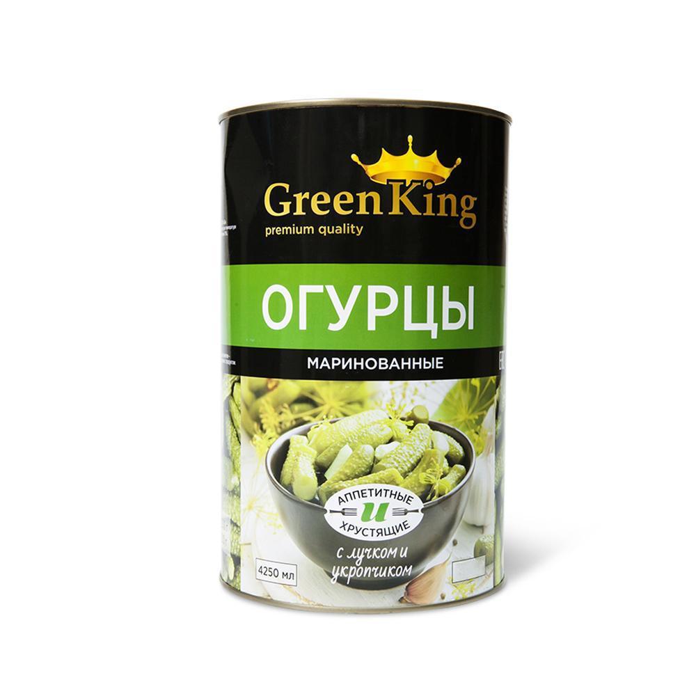 Огурцы Green King маринованные 6-9 см. 4,25 л., ж/б