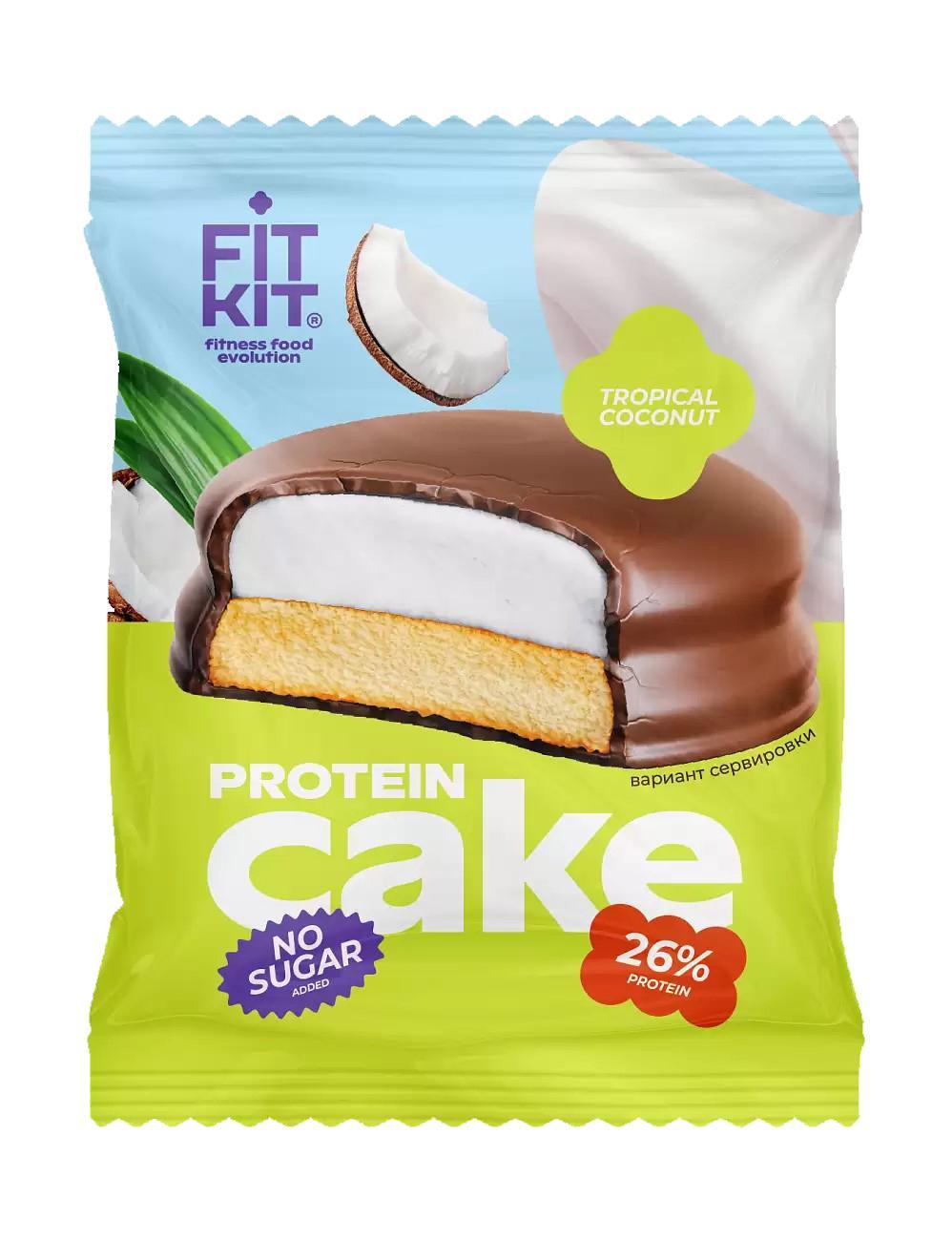 Печенье FIT KIT Protein Cake тропический кокос протеиновое 50 гр., флоу-пак