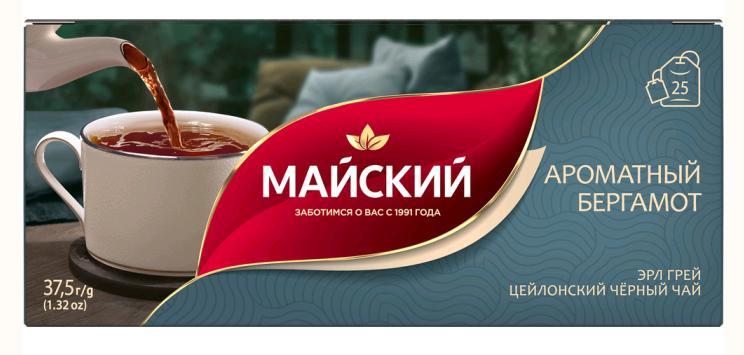 Чай Майский Ароматный Бергамот 25 пакетиков 37,5 гр., картон