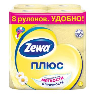 Туалетная бумага Zewa Плюс Ромашка двухслойная, 8 шт.