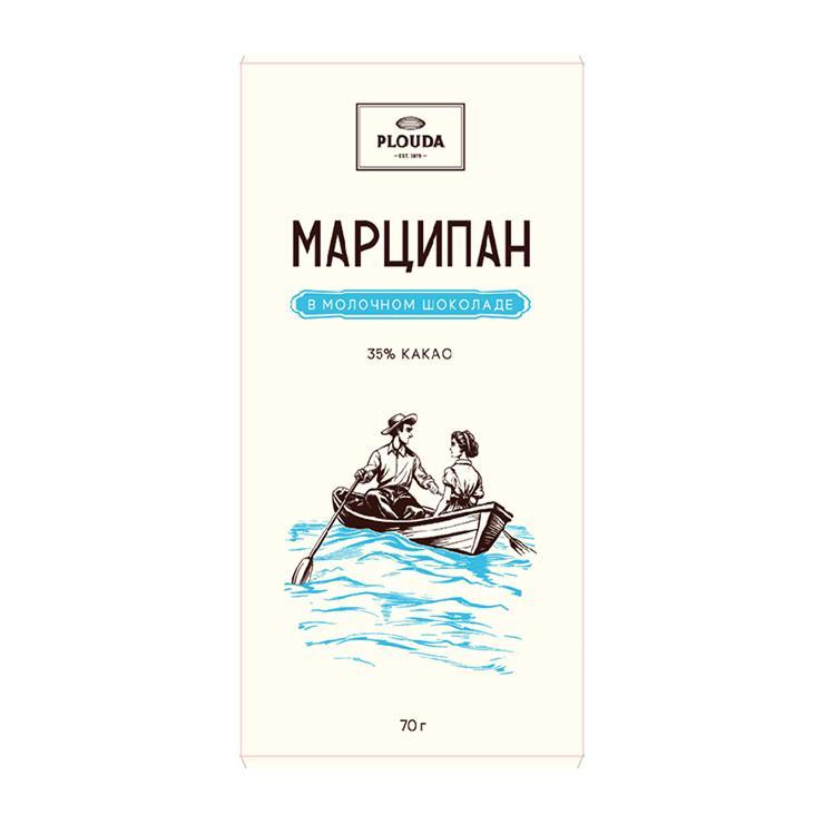 Марципан Pomatti Plouda в молочном шоколаде 35% какао 70 гр., картон