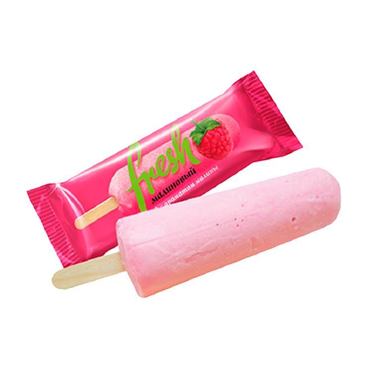 Фруктовый лёд Сытный край малиновый эскимо 70 гр., флоу-пак