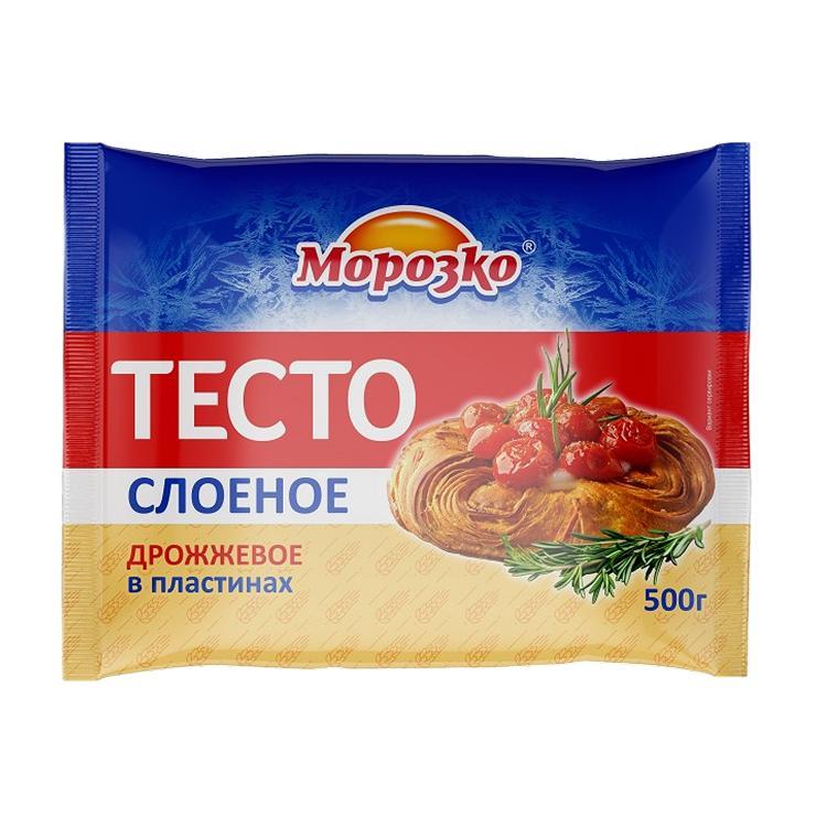 Тесто Морозко слоеное дрожжевое в пластинах 500 гр., флоу-пак
