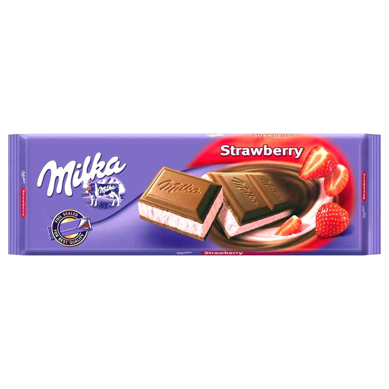 Шоколад Milka Strawberry, 300 гр., флоу-пак