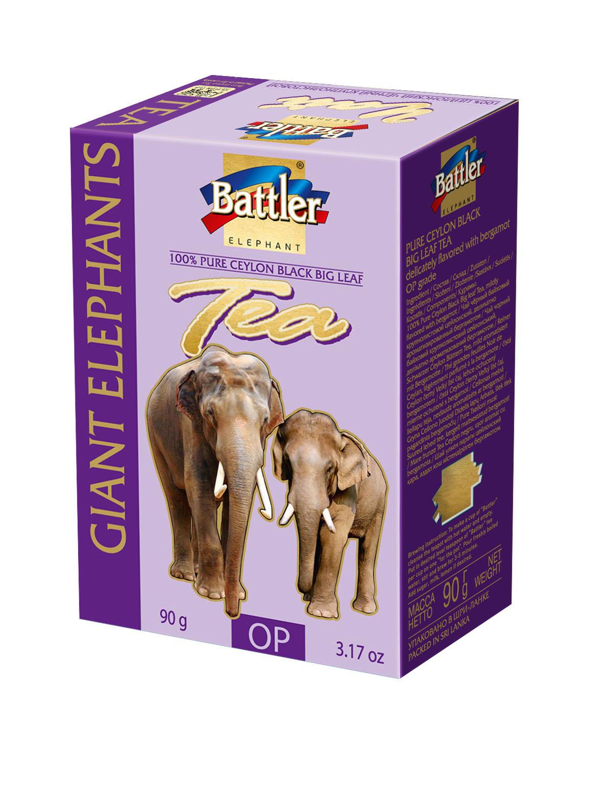 Чай Battler Два Великана ОР черный, 90 гр., картон