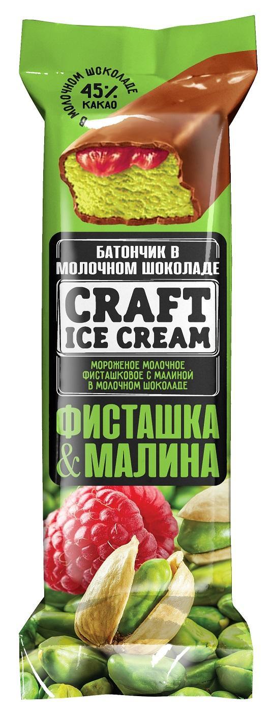 Мороженое батончик CRAFT фисташка малина 80 гр., флоу-пак