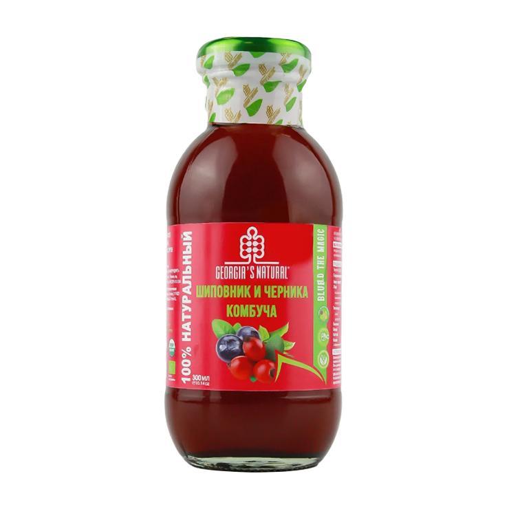 Комбуча Georgia's Natural Organic шиповник черника 300 мл., стекло
