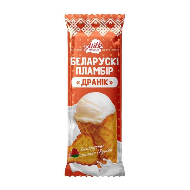 Мороженое пломбир MilkRepublic Драник в рожке 75 гр., флоу-пак