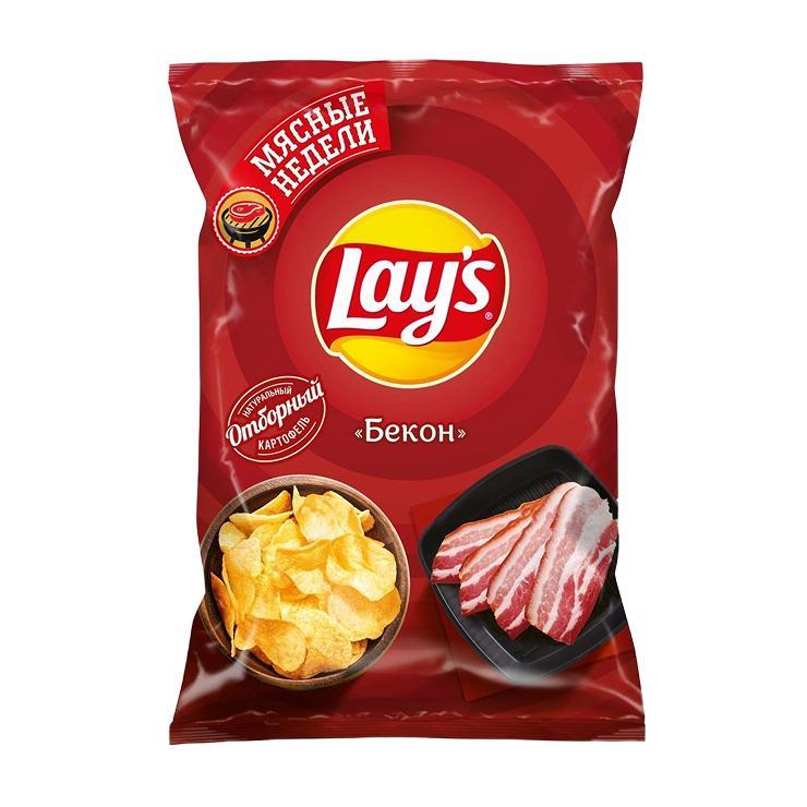 Чипсы Lay's бекон 140 гр., флоу-пак