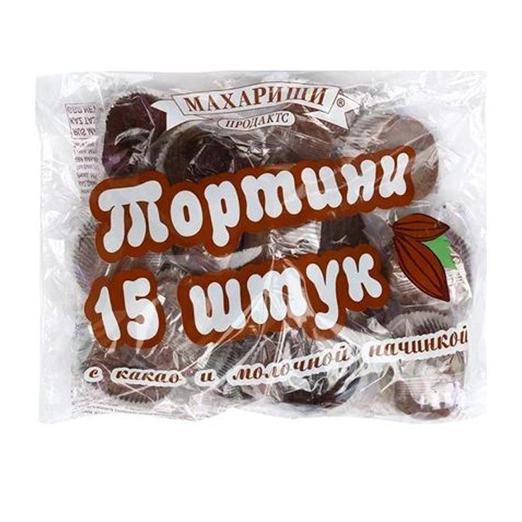 Кексы Махариши Тортини с какао и молочной начинкой 500 гр., флоу-пак