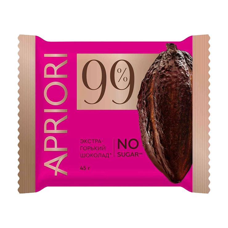 Шоколад Apriori горький 99% какао 45 гр., флоу-пак