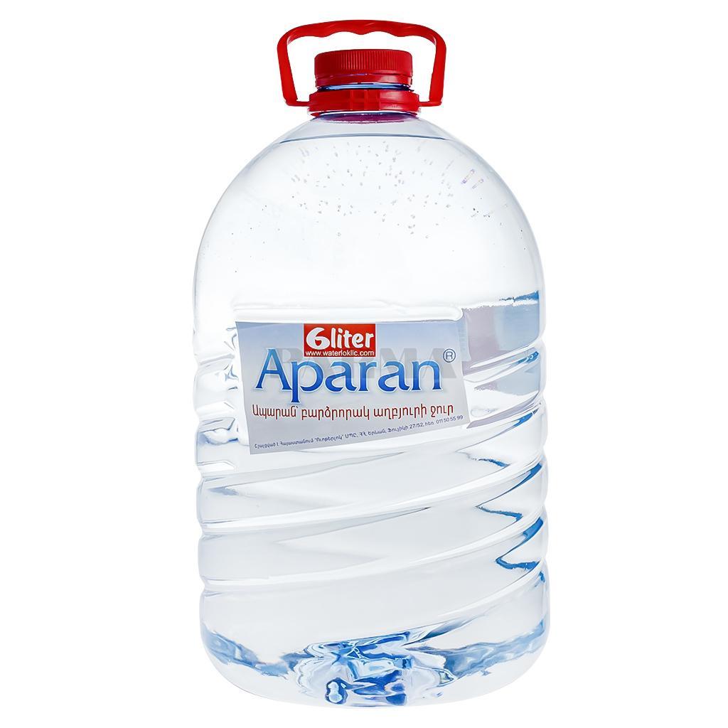 Вода негазированная Aparan минеральная 6 л., ПЭТ
