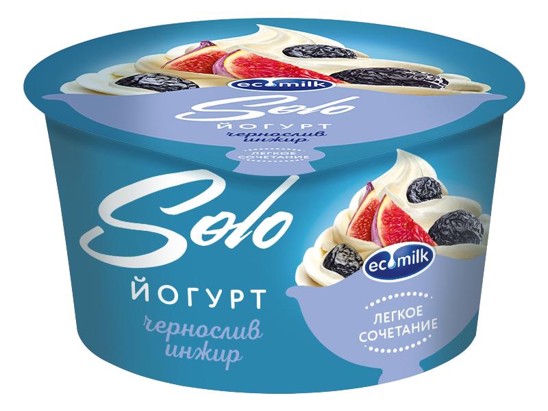 Йогурт Ecomilk Solo с черносливом и инжиром 4.2% 130 гр., ПЭТ