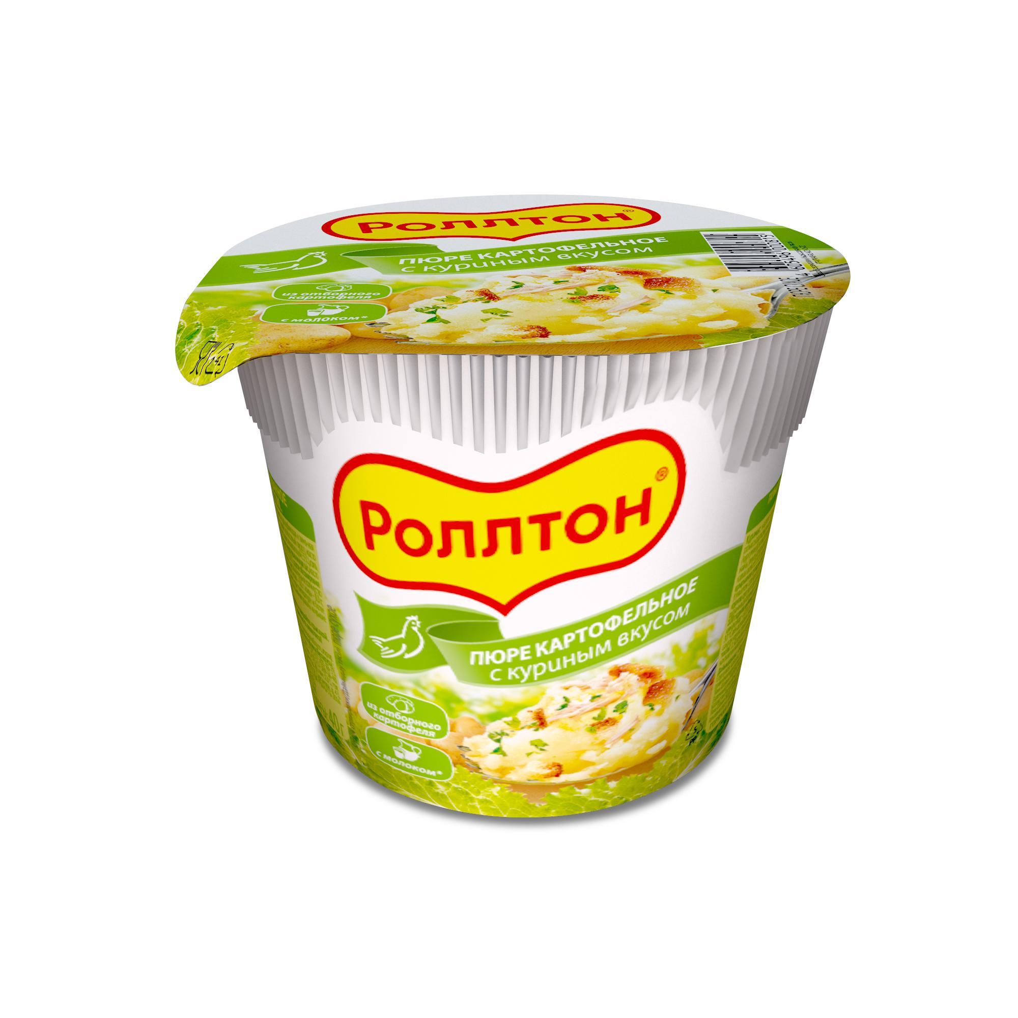 Пюре быстрого приготовления Роллтон картофельное с курицей 40 гр., стакан