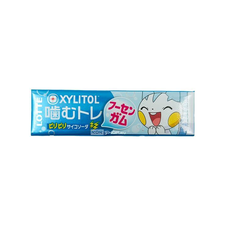 Конфеты жевательные Lotte XYLITOL Bubble Gum Saiko soda 30 гр., обертка