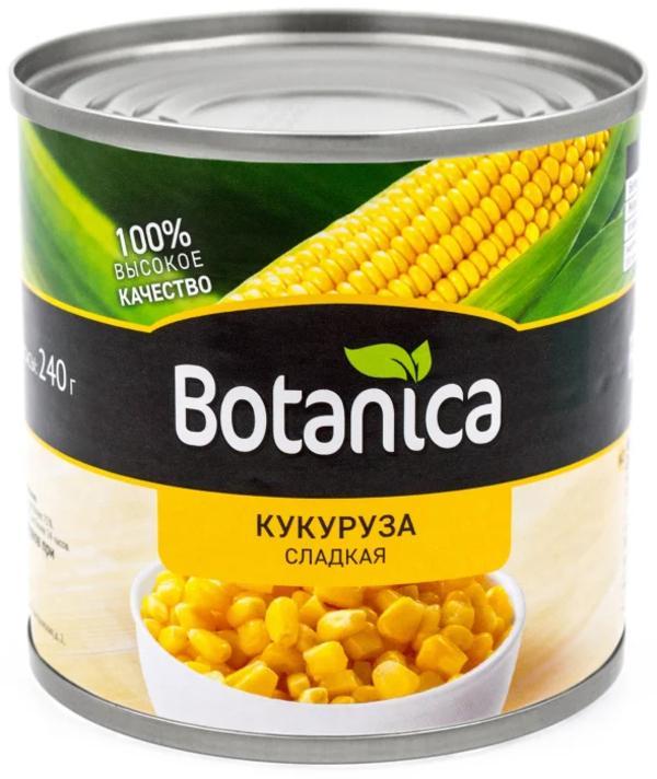 Кукуруза консервированная Botanica высший сорт 425 мл. 340 гр., ж/б