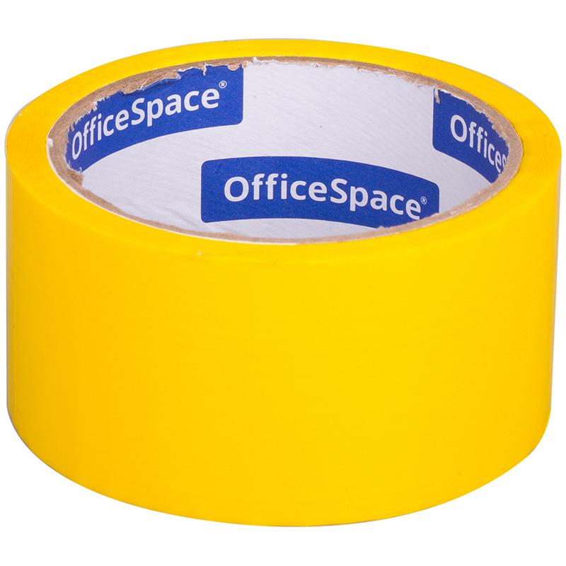 Клейкая лента упаковочная OfficeSpace желтая 48 мм. х 40 м. 45 мкм.