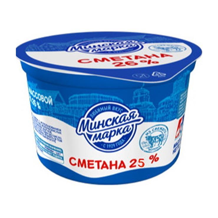 Сметана Минская Марка 25% 180 гр., стакан