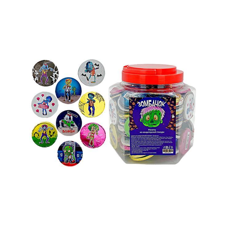 Шоколад Зомбачок сладкие монеты 7 гр., обертка