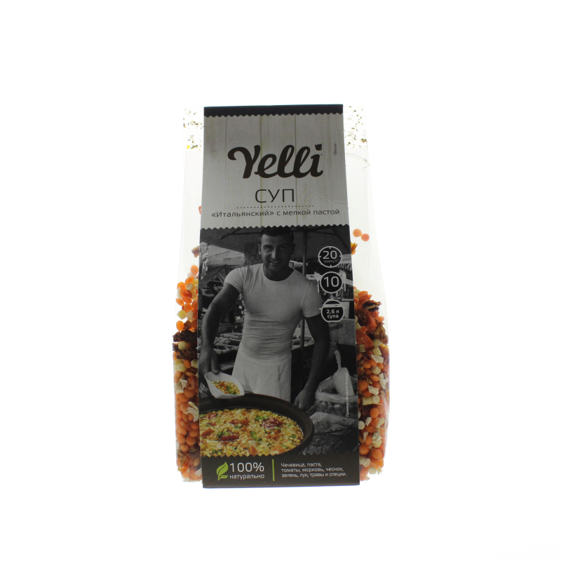 Суп Yelli итальянский с мелкой пастой, 250 гр., флоу-пак