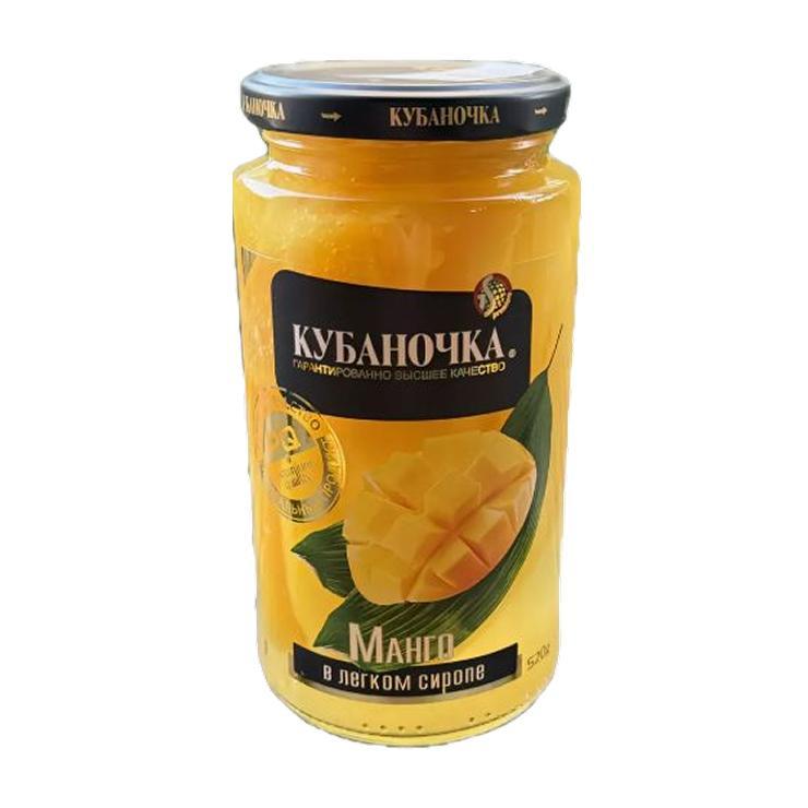 Манго Кубаночка в легком сиропе 520 гр., стекло