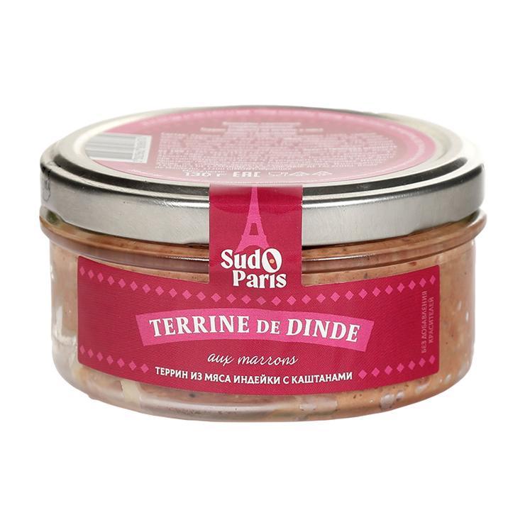Террин Sud o Paris из мяса индейки с каштанами 130 гр., стекло