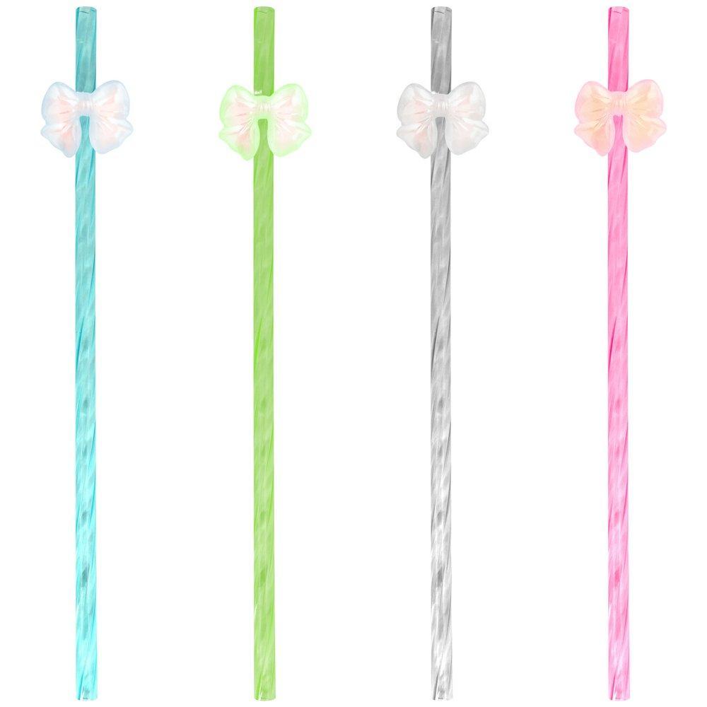 Трубочки для коктейля Мультидом бантики 4 штуки 23 см., пакет