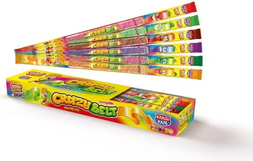 Мармелад Канди Клаб Crazy Belt Кислый ремешок ассорти 15 гр., саше