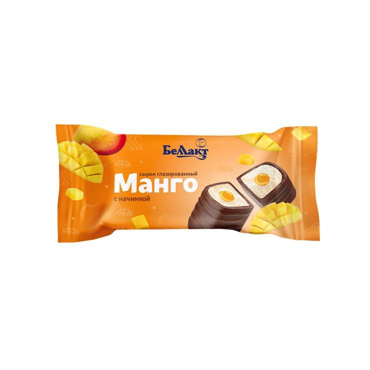 Сырок Беллакт творожный манго глазированный 18% 40 гр., флоу-пак