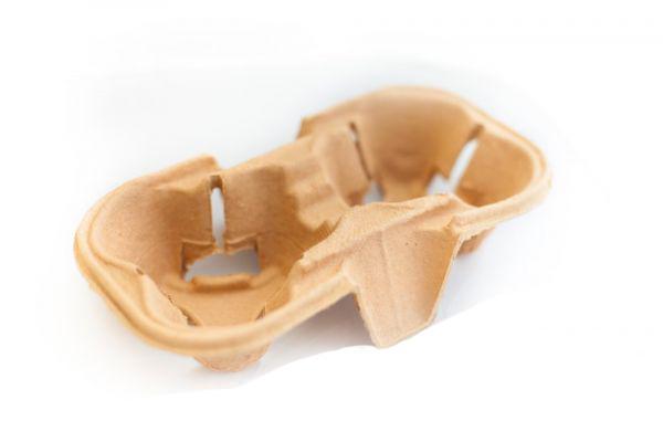 Держатель для стаканов 108х193х42 мм серый пульпекартон, пакет