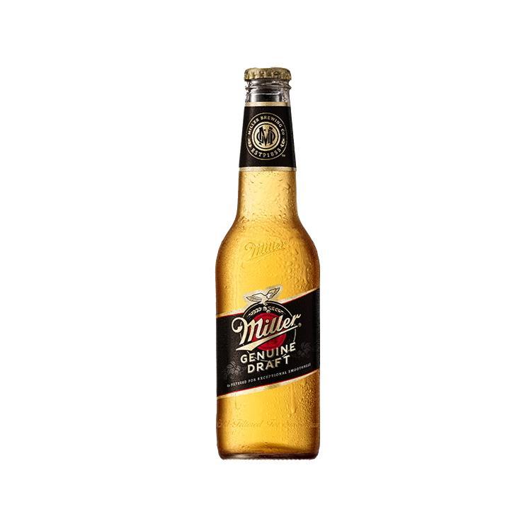 Пивной напиток Miller Genuine draft светлый фильтрованный пастеризованный 4.7% 470 мл., стекло
