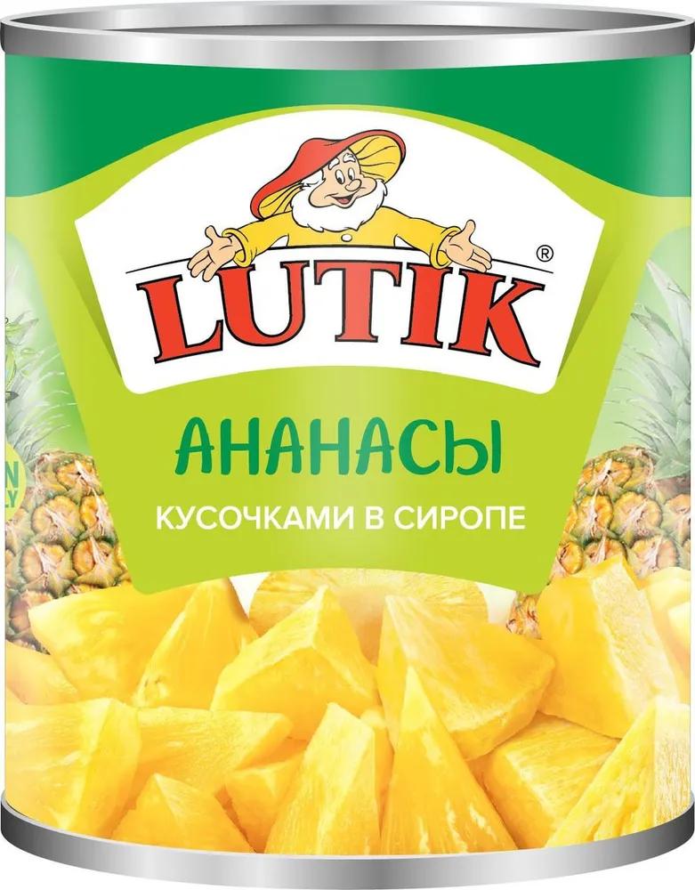 Ананасы ломтиками Lutik в сиропе, 580 мл., ж/б