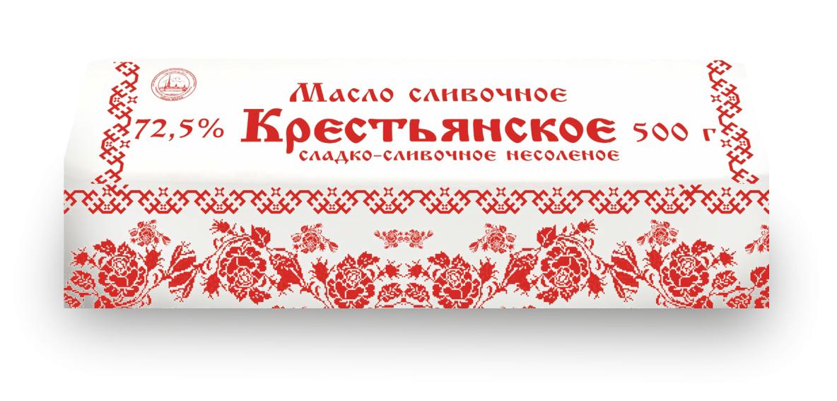 Масло сладко-сливочное Лав продукт крестьянское 72,5% 500 гр., обертка