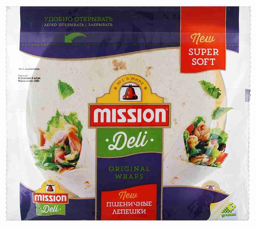 Лепешки Mission Deli Tortillas пшеничные 250 гр., флоу-пак