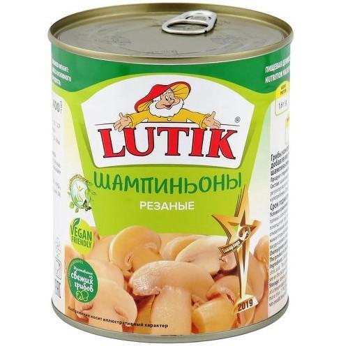 Шампиньоны Lutik резаные 850 мл., ж/б