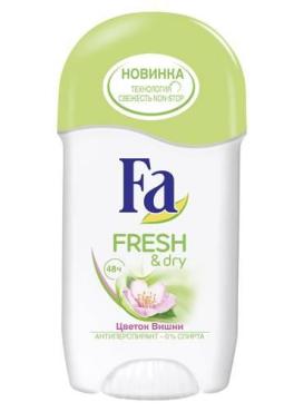 Дезодорант-антиперспирант стик, Цветок Вишни, Fa Fresh&Dry, 50 мл., Пластиковая упаковка