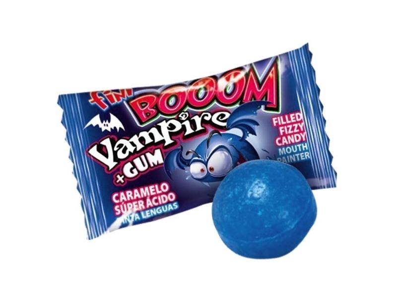 Карамель Сладости леденцовая с жевательной резинкой вампиры 5 гр., флоу-пак