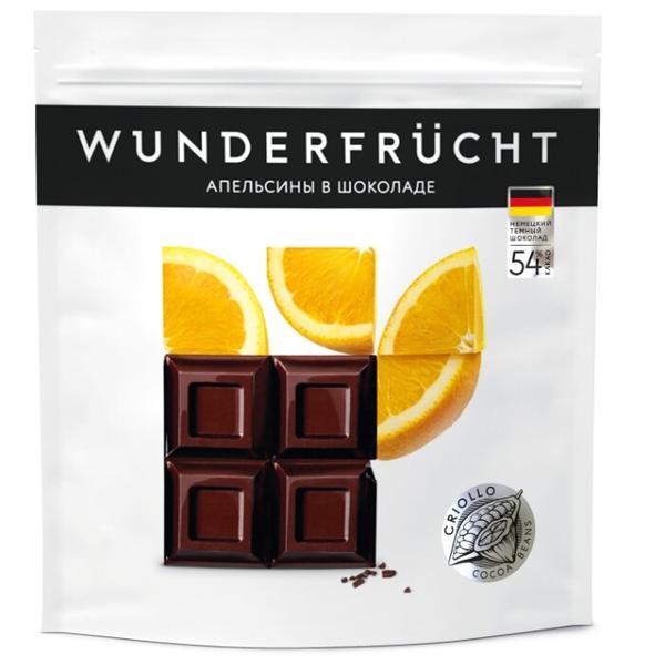 Конфеты Wunderfrucht кумват в темном шоколаде, 75 гр., флоу-пак