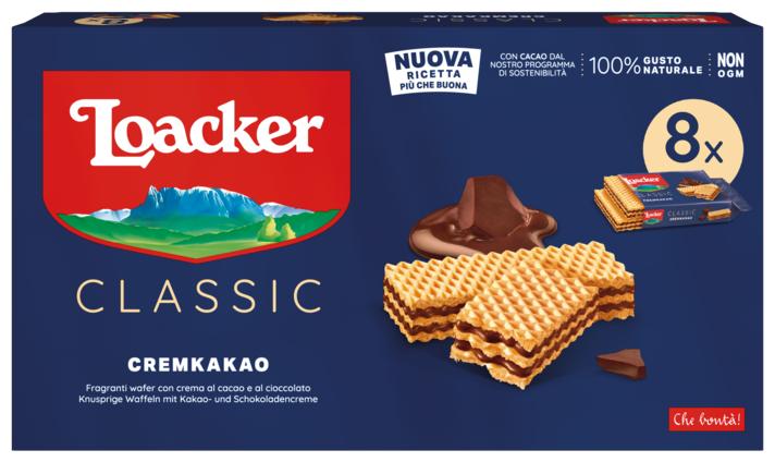 Вафли Loacker classic крем-какао 8 штук 360 гр., картон