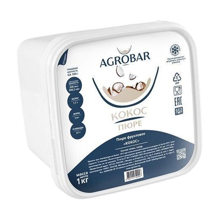 Пюре AGROBAR кокос 1 кг., пластиковая упаковка