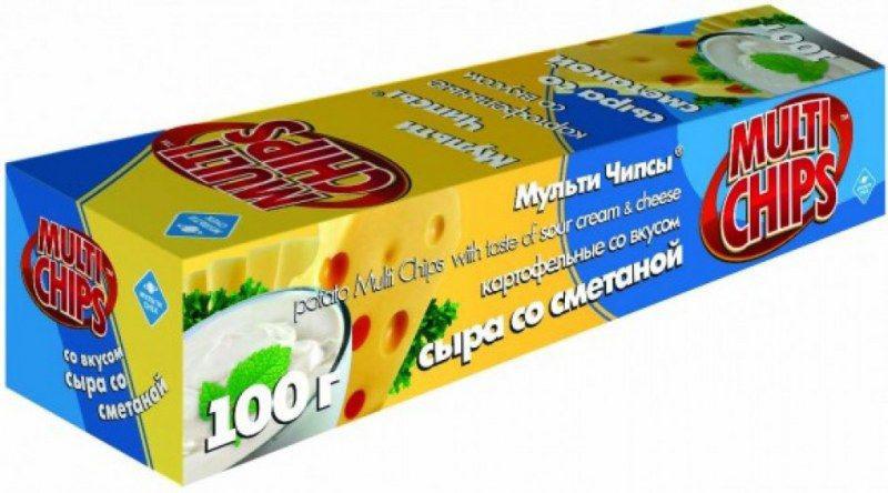 Чипсы сыр и сметана Multi Chips 100 гр., картон