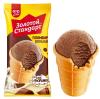 Мороженое Инмарко Золотой стандарт вафельный стаканчик, шоколад, 86 гр., флоу-пак