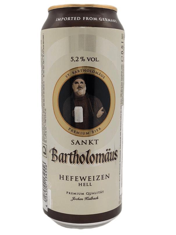 Пиво Sankt Bartholomaus Hefeweizen Hell светлое алк 5.2%, 500 мл., ж/б