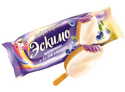 Мороженое эскимо РАДУГА черничное 70 гр., флоу-пак