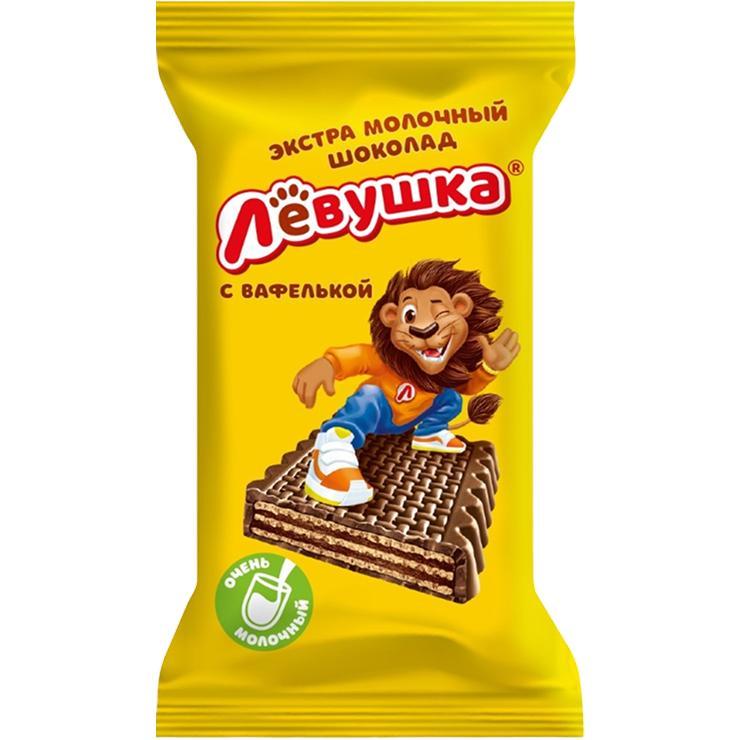 Шоколад Левушка экстрамолочный шоколад с вафлей 4 кг., пакет