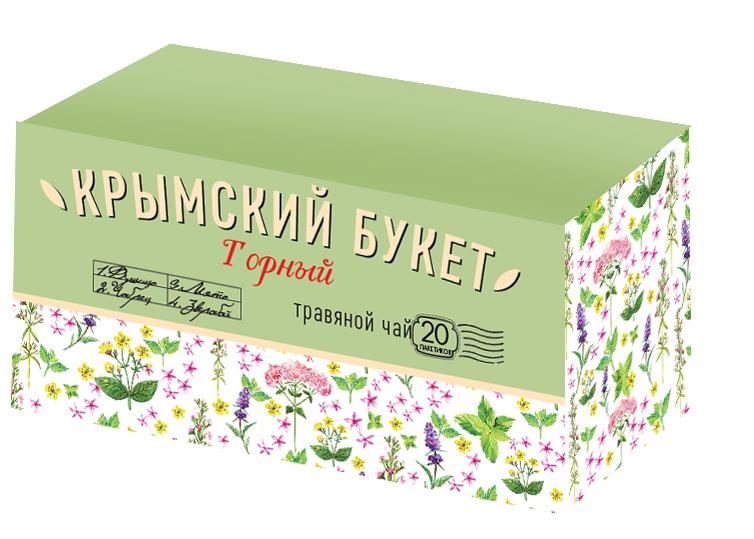 Чай Крымский букет Горный травяной 20 пакетиков, 30 гр., картон
